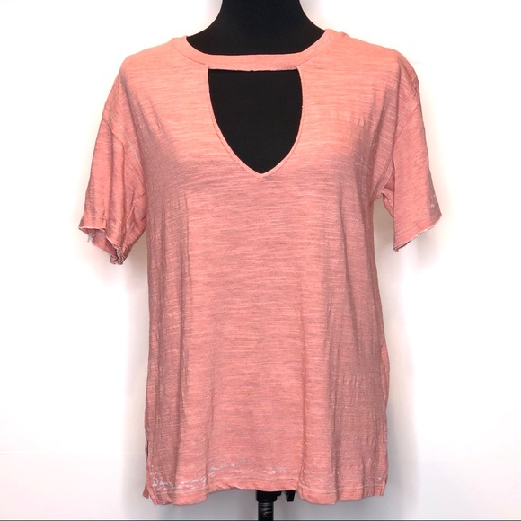 Lucky Brand Tops - Lucky Brand Salmon Distressed look Tee.        240